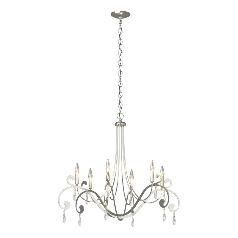 Stella 6 Arm Chandelier in Sterling - 105057-SKT-85-CR by Hubbardton Forge