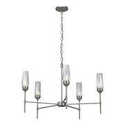 Luma 5 Arm Chandelier in Sterling - 105060-SKT-85-CR by Hubbardton Forge