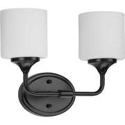 Lynzie 2-Light Bath Vanity Light in Matte Black