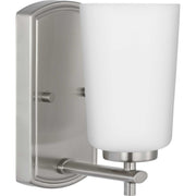 Adley Opal Glass Bath Sconce in Brushed Nickel