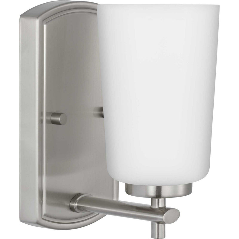 Adley Opal Glass Bath Sconce in Brushed Nickel