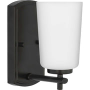 Adley Opal Glass Bath Sconce in Matte Black