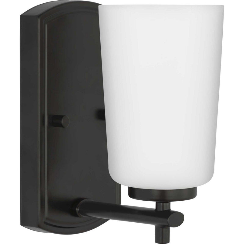 Adley Opal Glass Bath Sconce in Matte Black