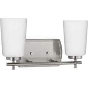 Adley 2-Light Opal Glass Bath Vanity Light in Brushed Nickel