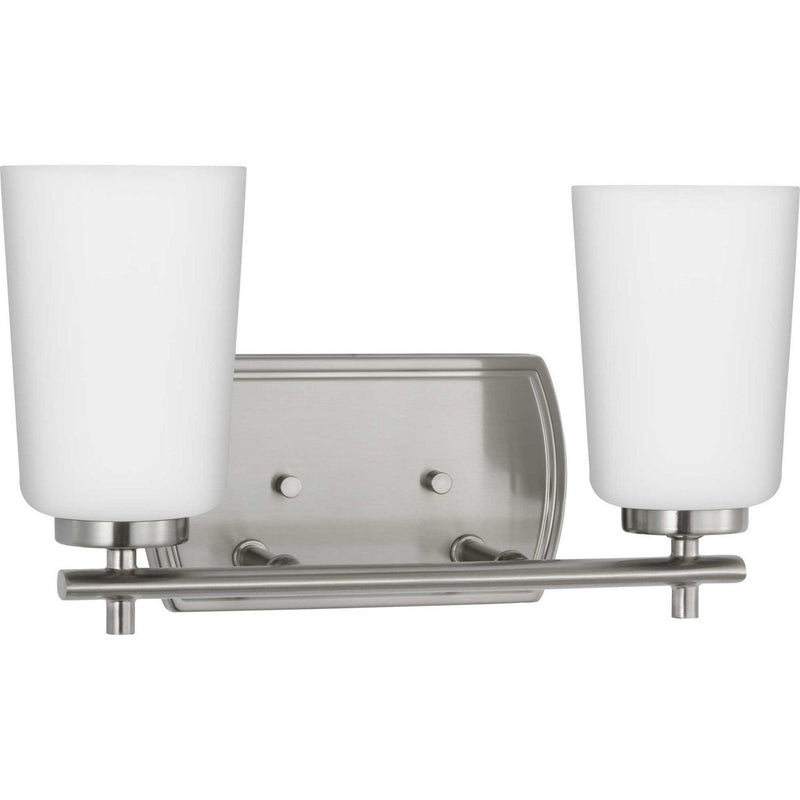 Adley 2-Light Opal Glass Bath Vanity Light in Brushed Nickel