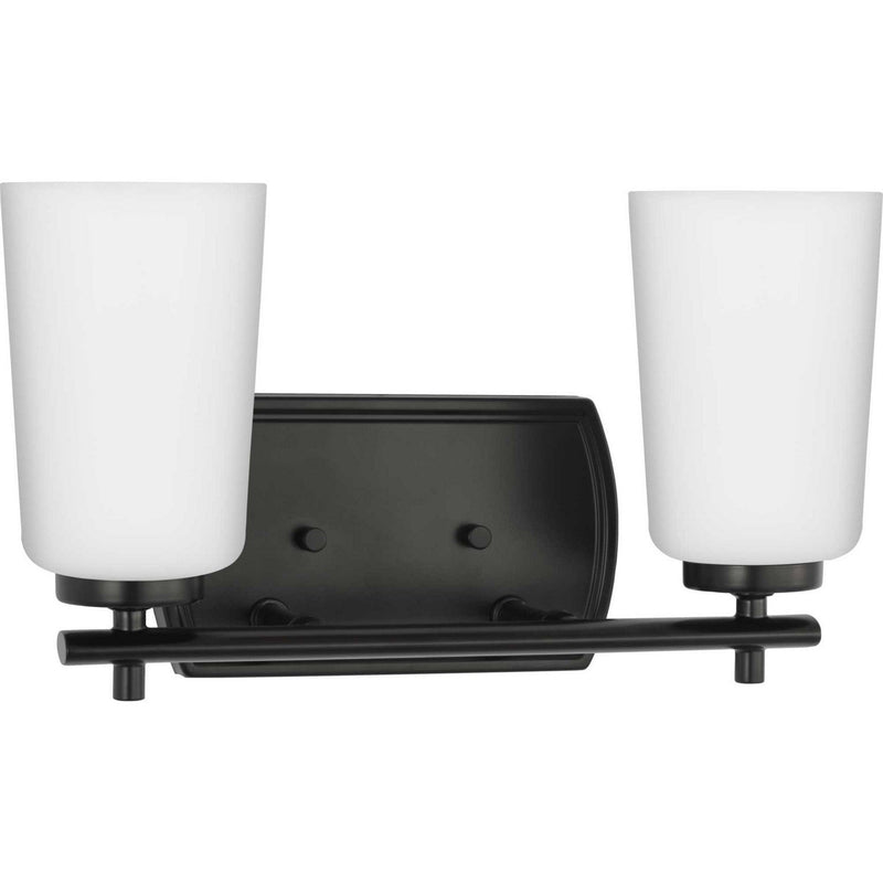 Adley 2-Light Opal Glass Bath Vanity Light in Matte Black