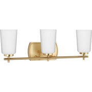 Adley 3-Light Opal Glass Bath Vanity Light in Satin Brass