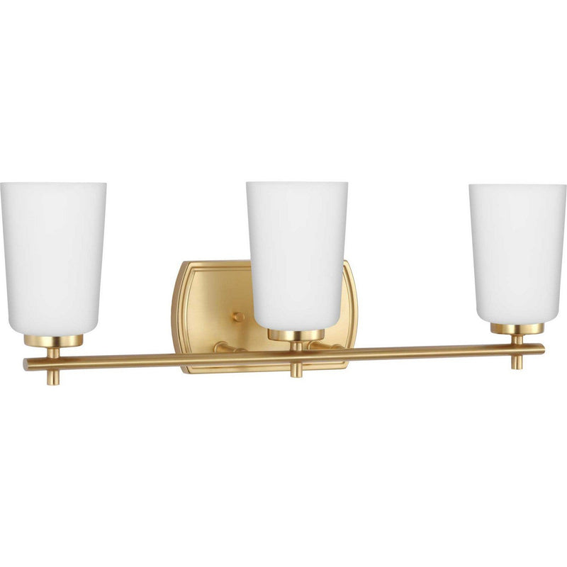 Adley 3-Light Opal Glass Bath Vanity Light in Satin Brass