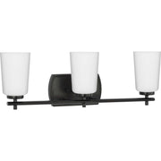 Adley 3-Light Opal Glass Bath Vanity Light in Matte Black