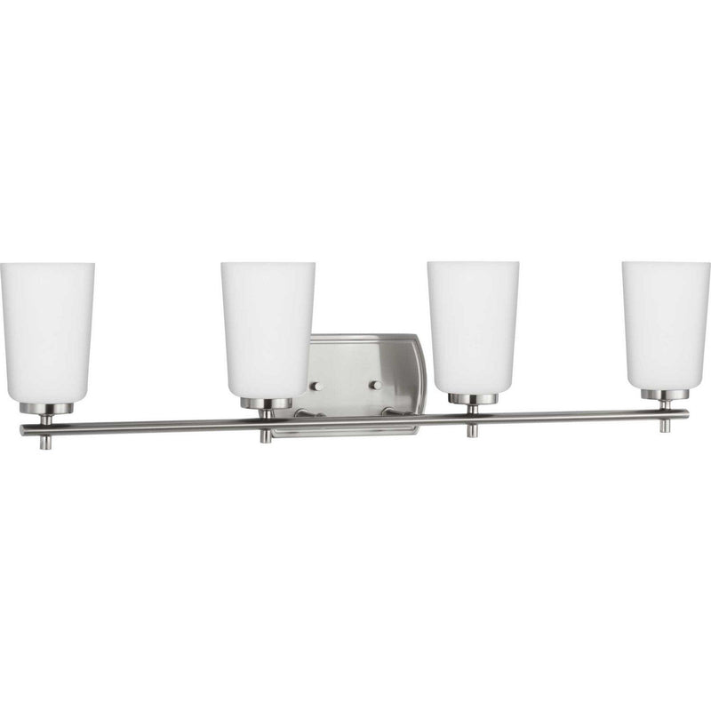 Adley 4-Light Opal Glass Bath Vanity Light in Brushed Nickel