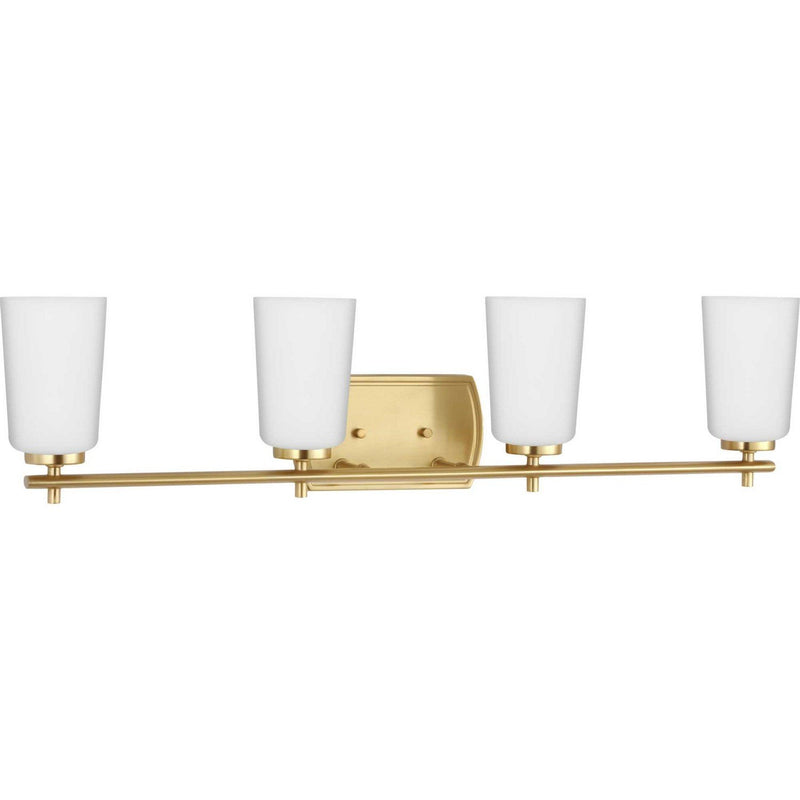 Adley 4-Light Opal Glass Bath Vanity Light in Satin Brass