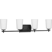 Adley 4-Light Opal Glass Bath Vanity Light in Matte Black
