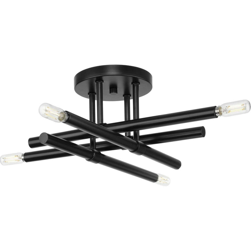 Arya 4-Light Semi-Flush Mount in Matte Black