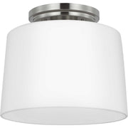 Adley Opal Glass Semi-Flush Mount in Brushed Nickel