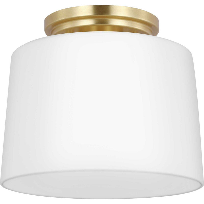 Adley Opal Glass Semi-Flush Mount in Satin Brass