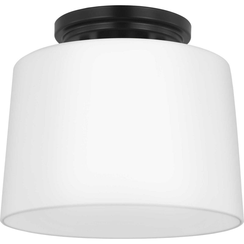 Adley Opal Glass Semi-Flush Mount in Matte Black