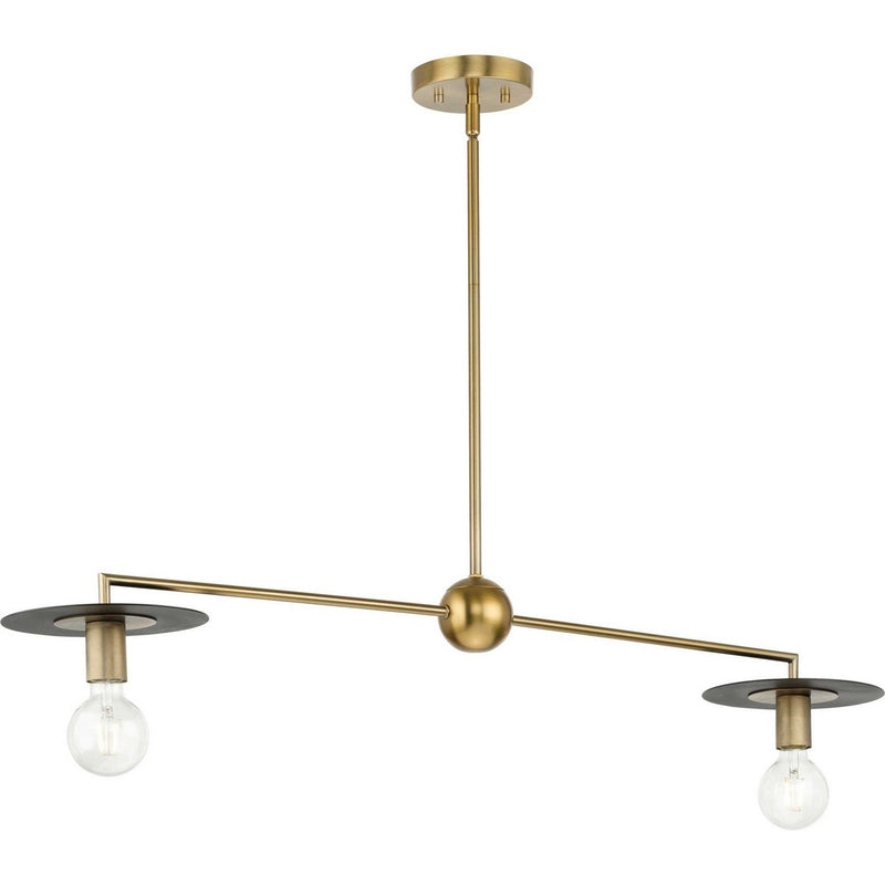 Trimble 2-Light Linear Chandelier in Brushed Bronze