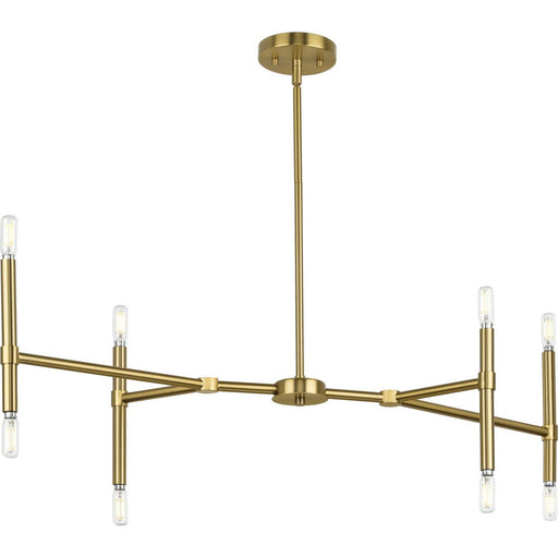 Arya 8-Light Linear Chandelier in Brushed Gold