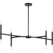 Arya 8-Light Linear Chandelier in Matte Black