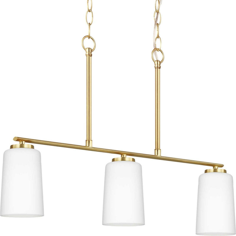 Adley 3-Light Linear Pendant in Satin Brass
