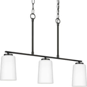 Adley 3-Light Linear Pendant in Matte Black