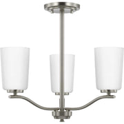 Adley 3-Light Convertible Chandelier in Brushed Nickel