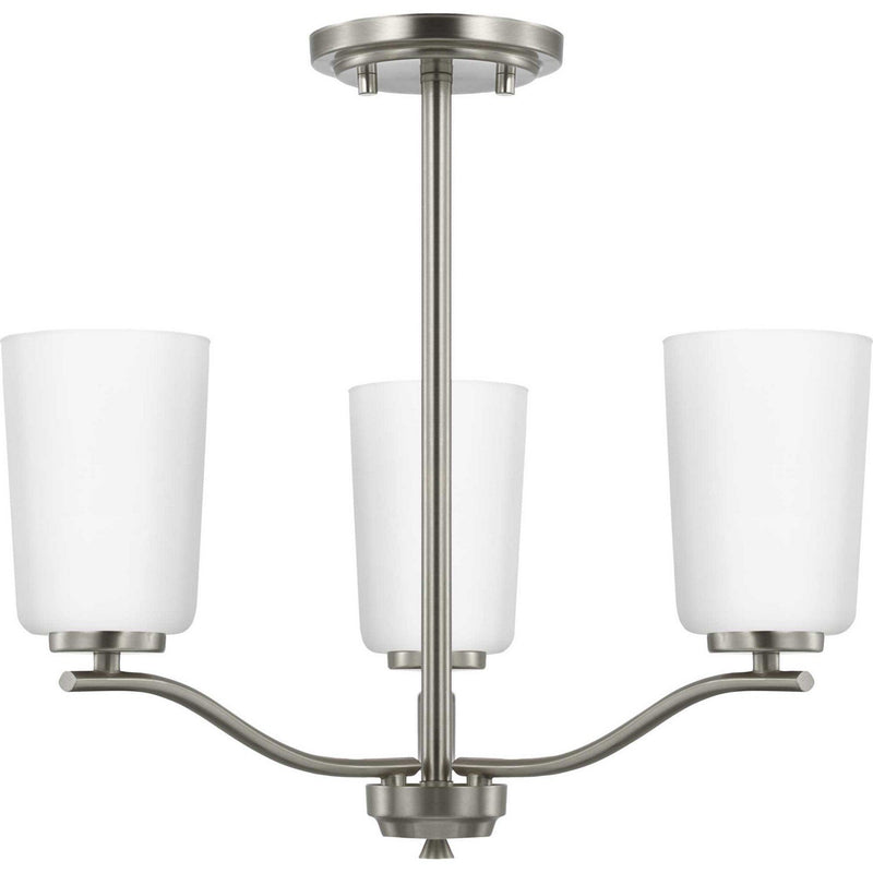 Adley 3-Light Convertible Chandelier in Brushed Nickel