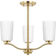 Adley 3-Light Convertible Chandelier in Satin Brass
