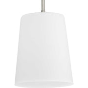 Clarion Etched Opal Mini Pendant in Brushed Nickel