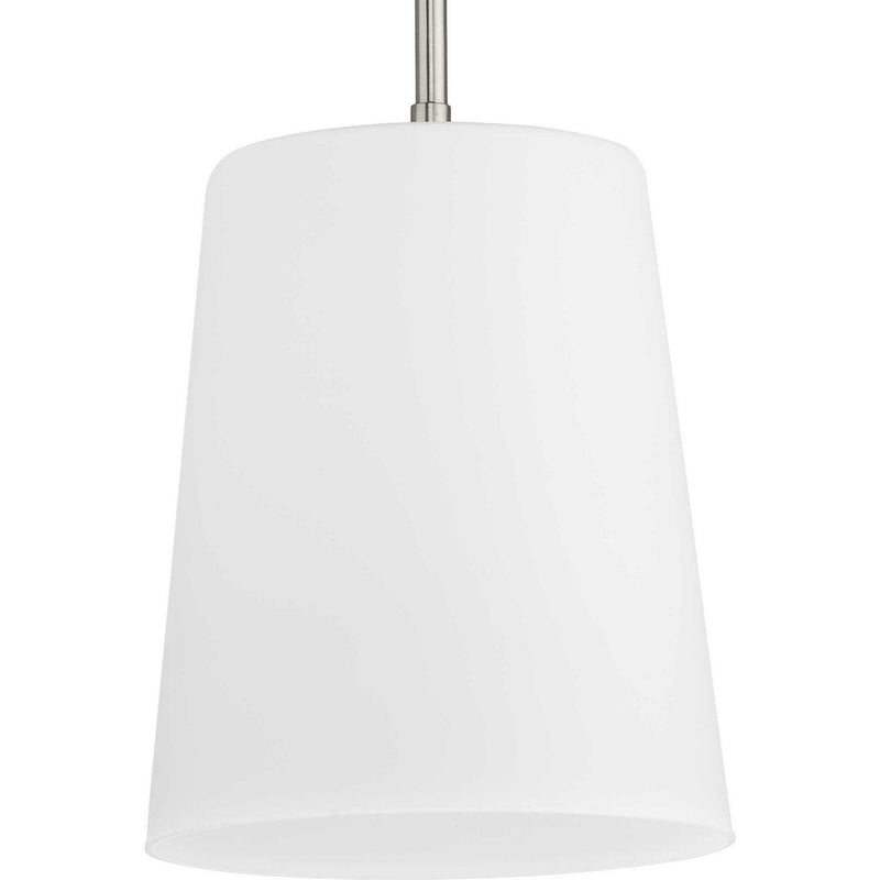 Clarion Etched Opal Mini Pendant in Brushed Nickel