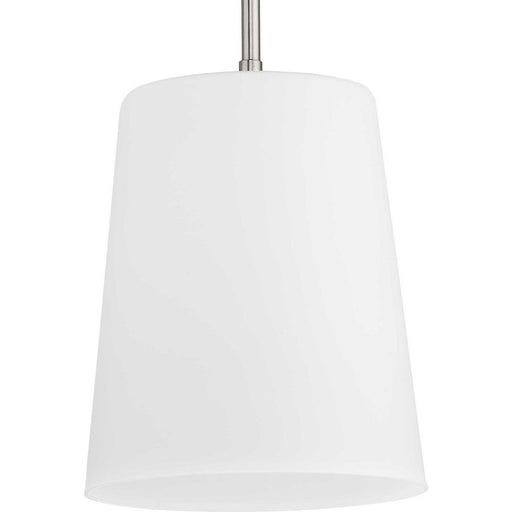Clarion Etched Opal Mini Pendant in Brushed Nickel