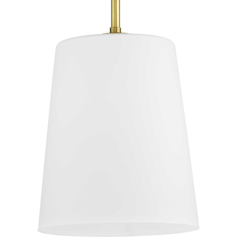 Clarion Etched Opal Mini Pendant in Satin Brass