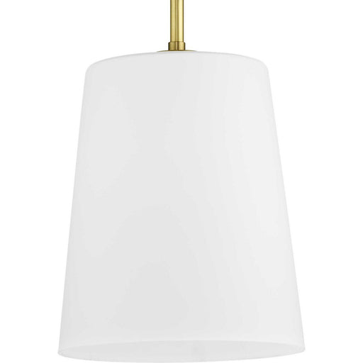 Clarion Etched Opal Mini Pendant in Satin Brass