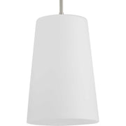 Clarion Etched Opal Pendant in Brushed Nickel