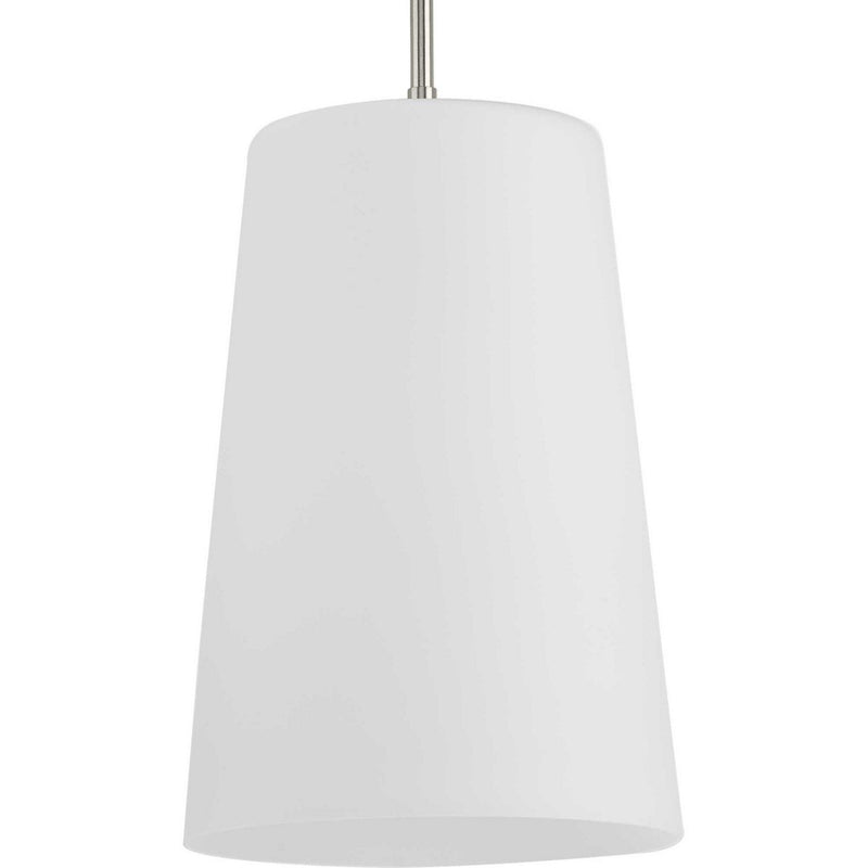 Clarion Etched Opal Pendant in Brushed Nickel