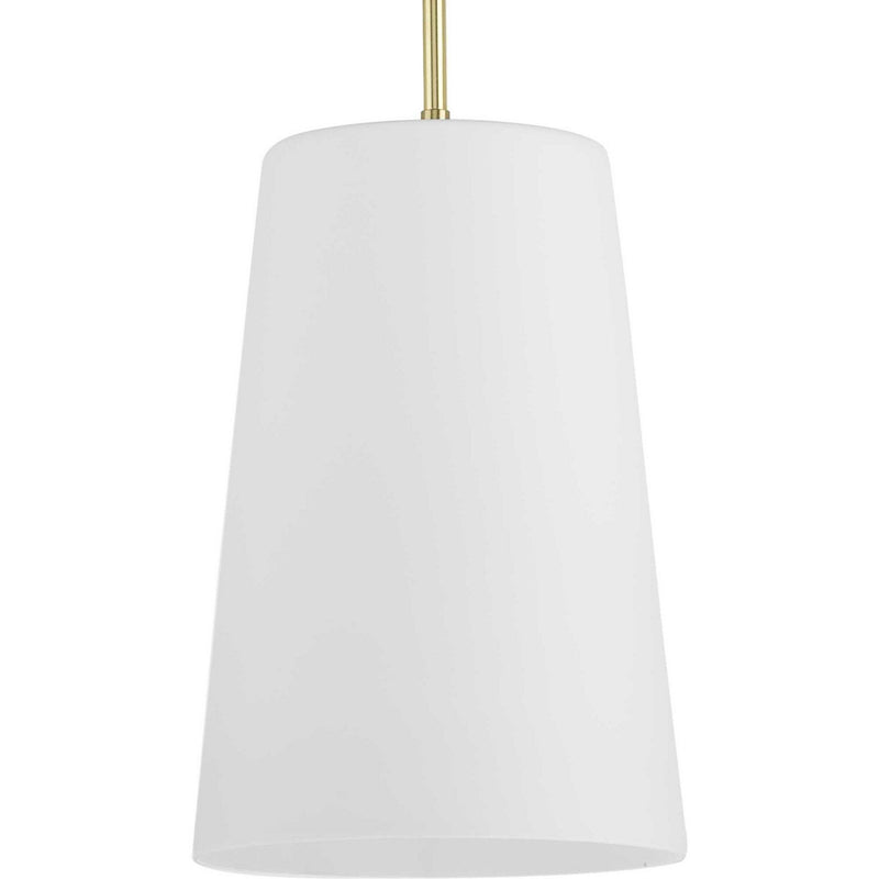 Clarion Etched Opal Pendant in Satin Brass