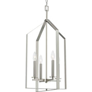 Vertex 4-Light Foyer Pendant in Brushed Nickel