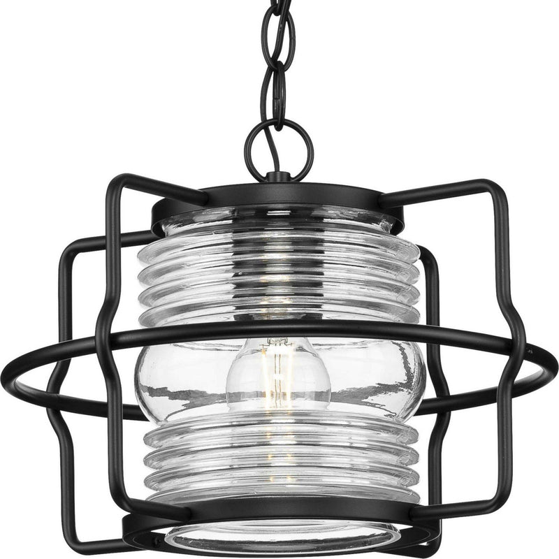 Keegan Outdoor Lantern Pendant in Matte Black