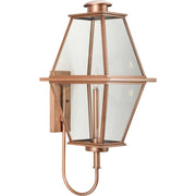 Bradshaw Large Outdoor Wall Lantern in Antique Copper