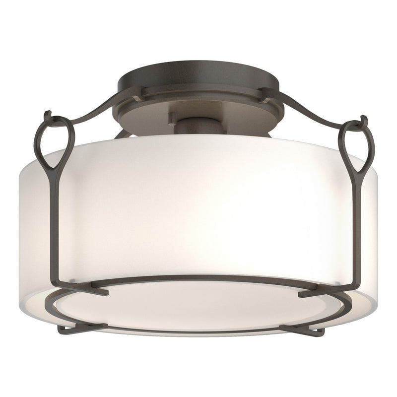 Bow Medium Semi-Flush in Dark Smoke - 121142-SKT-07-GG0218 by Hubbardton Forge