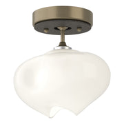 Ume 1-Light Semi-Flush in Soft Gold with Natural Iron Accent - 121372-SKT-84-20-FD0710 by Hubbardton Forge