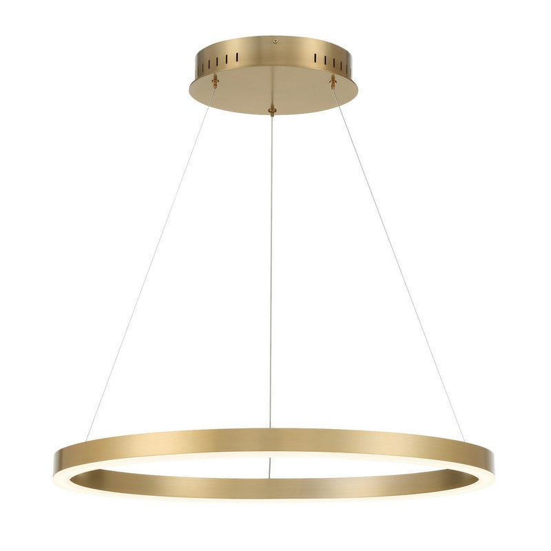 Spunto 27.5" Ring Pendant in Brushed Gold