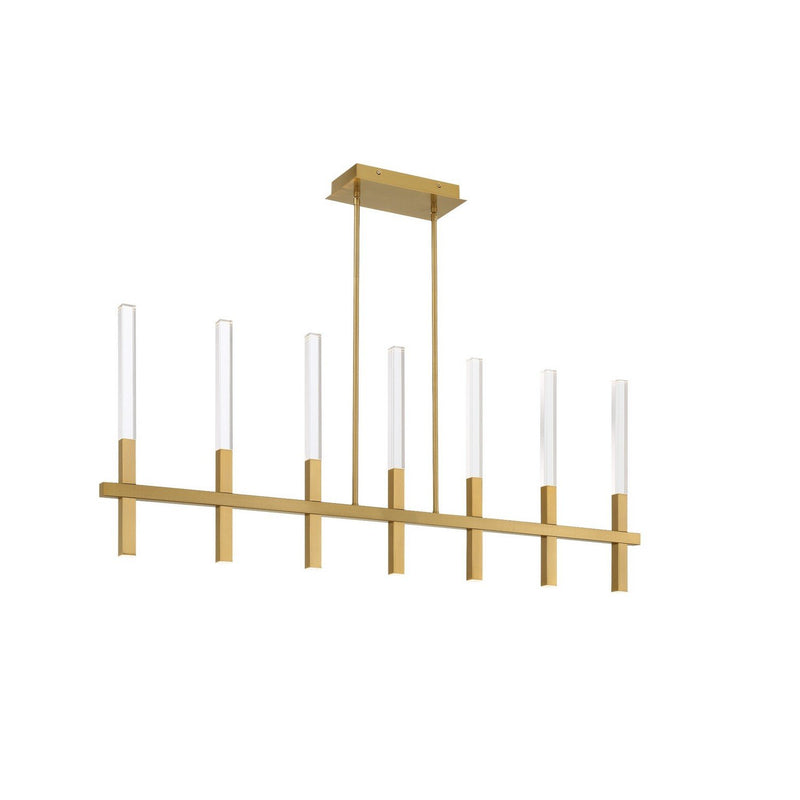 Benicio 7-Light 46.25" Linear Pendant in Brushed Gold