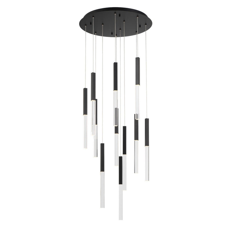 Benicio 11-Light 22" Cluster Pendant in Matte Black