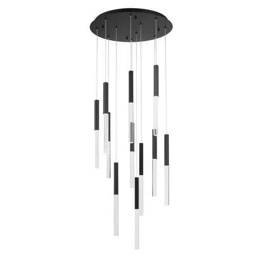 Benicio 11-Light 22" Cluster Pendant in Matte Black