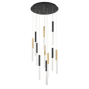 Benicio 11-Light 22" Cluster Pendant in Gold-Black Mix