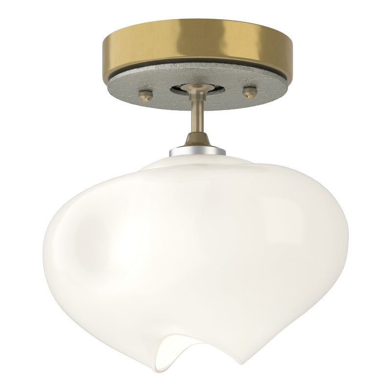 Ume 1-Light Semi-Flush in Modern Brass with Sterling Accent - 121372-SKT-86-85-FD0710 by Hubbardton Forge
