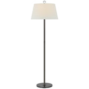 Griffin Large Floor Lamp in Bronze and Chocolate Leather