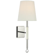 Griffin Wall Sconce in Polished Nickel and Parchment Leather