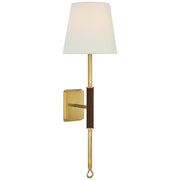 Griffin Tail Wall Sconce in Hand-Rubbed Antique Brass and Saddle Leather